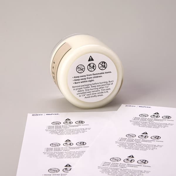 Avery WePrint Custom Printed Labels-  Round Candle Sheet Warning Labels