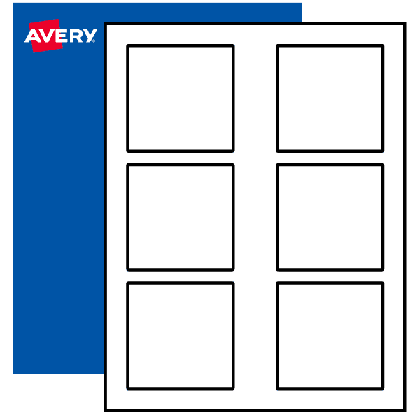 Avery® Light Fabric Transfers, 3 x 3 Pre Die-Cut Iron-On Square Transfers,  3 Sheets, 18 Total (2235)