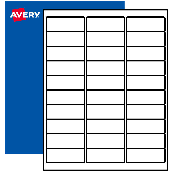 Avery Matte White Removable Rectangle Labels with Sure Feed Technology,  Print-to-the-Edge, 1 x 2