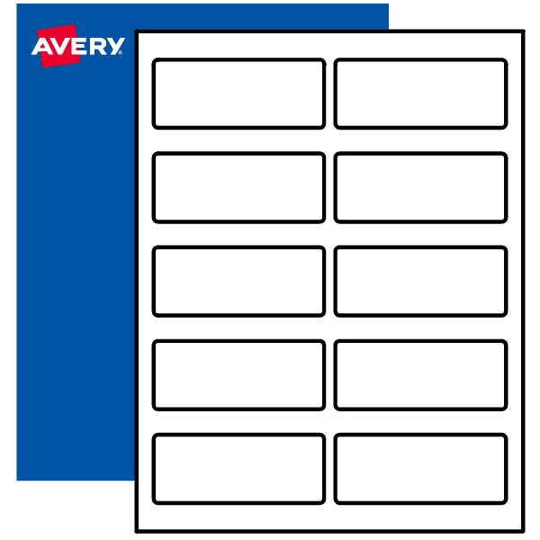 Avery Matte White Removable Rectangle Labels with Sure Feed Technology,  Print-to-the-Edge, 1 x 2