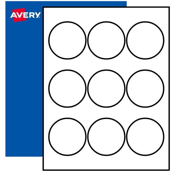 2-1/2 Round Labels Durable White Film - Avery