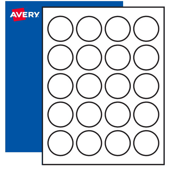 1-3/4 Round Labels, Print to The Edge Durable White Film - Avery