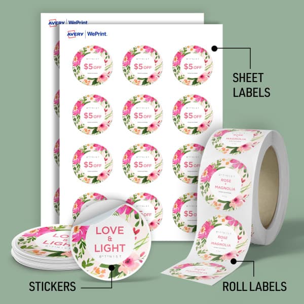 Rainbow Scalloped Round Thermal Sticker Labels| Colored Labels | Custom Labels | Thermal Stickers Roll |3x2.7 | MUNBYN