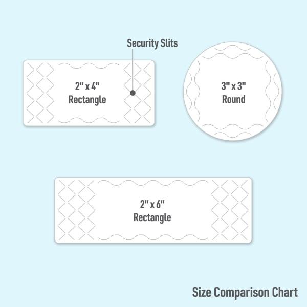White Removable Labels Without Tamper Proof Vertical Slits