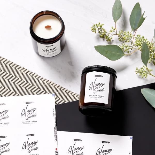 Custom Printed Recycled Matte White Paper Labels- Candle Labels | Avery WePrint™