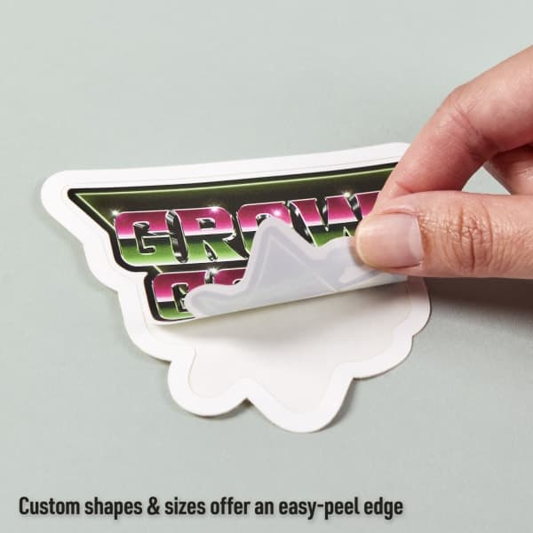 Easy-to-peel edge on custom shape & size stickers | Avery WePrint™
