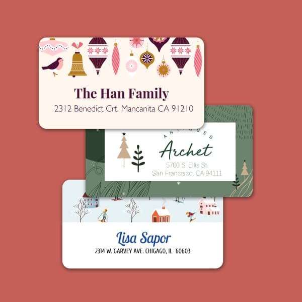 Holiday Round & Rectangle Address Labels
