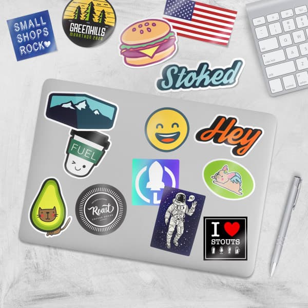 Custom Die-Cut Laptop Stickers on Computer | Avery WePrint™