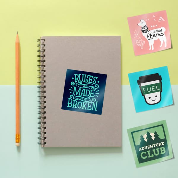 Custom Die-Cut Stickers on Notebook | Avery WePrint™