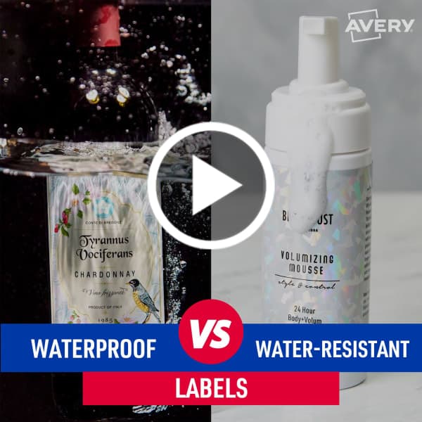 Avery Labels - Waterproof vs. Water-Resistant Labels