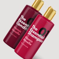 The Essential Shampoo and Conditioner branded using Avery WePrint custom labels