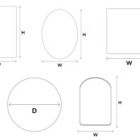 Avery Labels graphic showing how to measure label shapes H x W