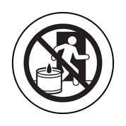 Candle safety label icon don't leave candles unattended