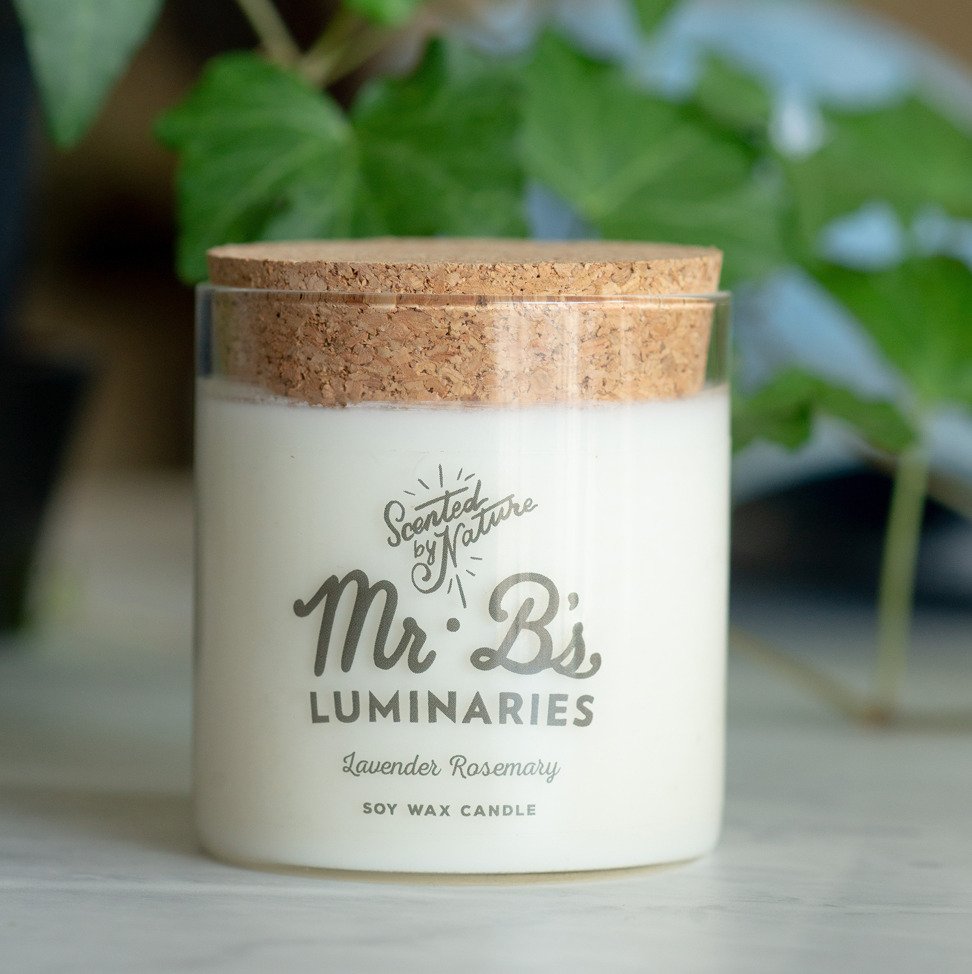 Mr. B's Luminaries branded using Avery WePrint Clear Labels