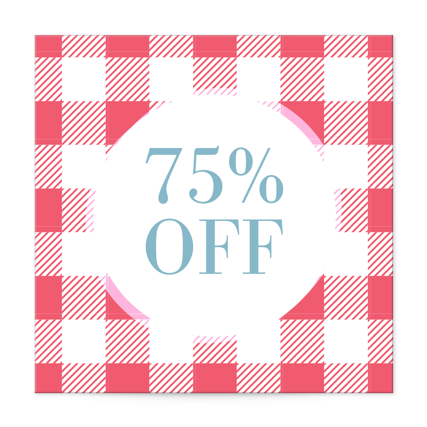 Gingham tablecloth print square label templates