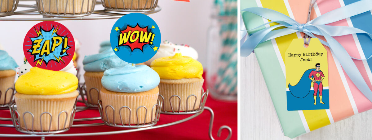 superhero cupcake templates